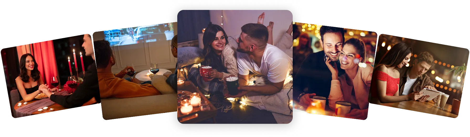 Photos of people on romantic dates